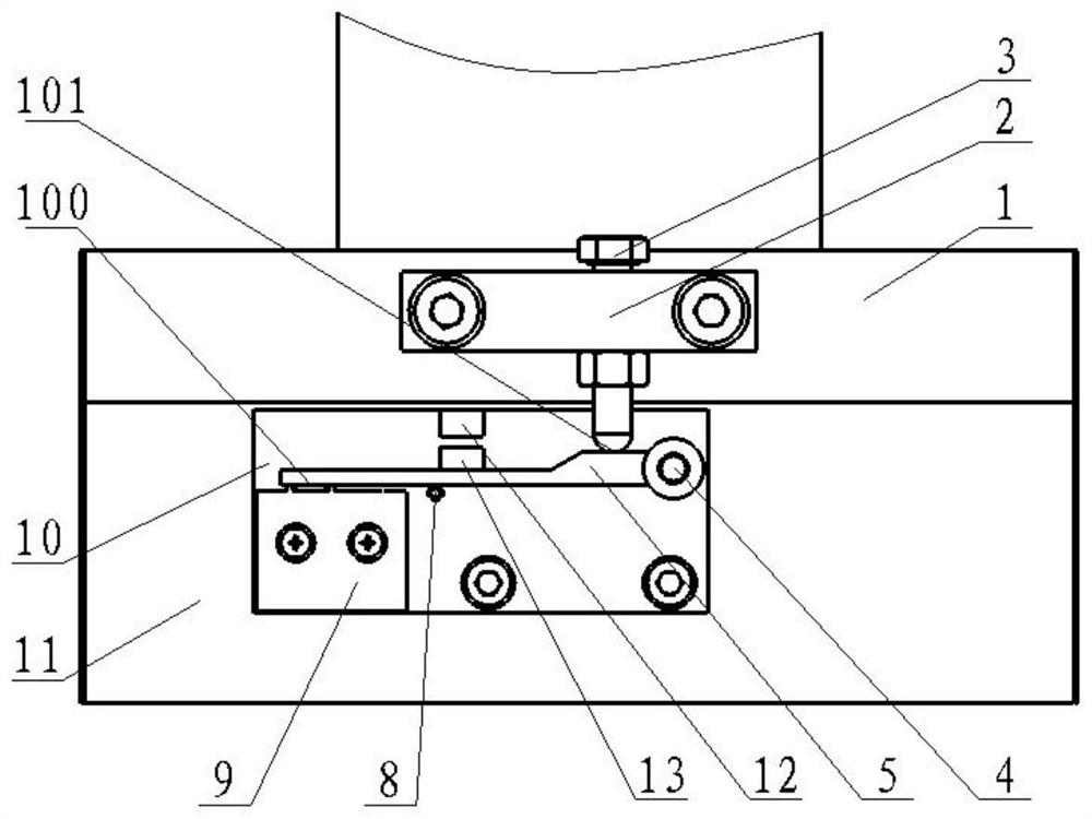 Device for amplifying action stroke of armature of elevator brake and elevator provided with device