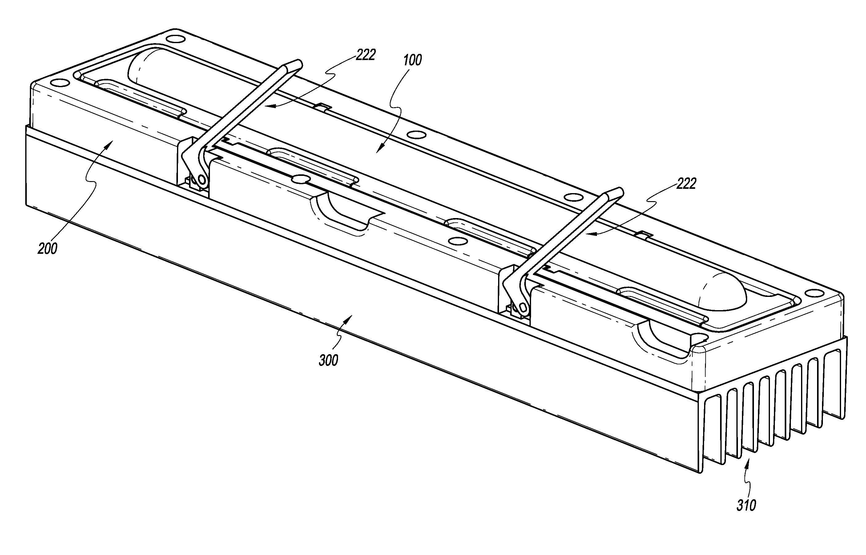 Linear LED module and socket for same