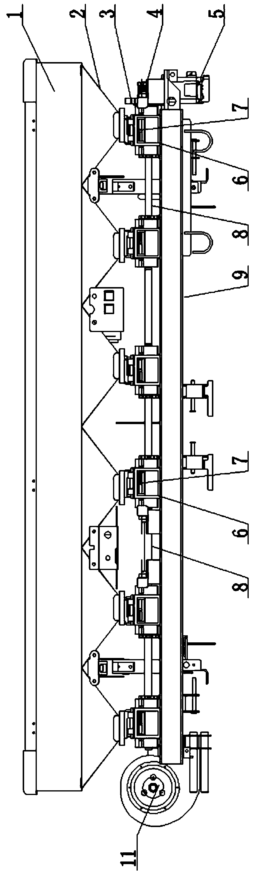 Fertilizer discharge and conveying device for fertilizer applicator