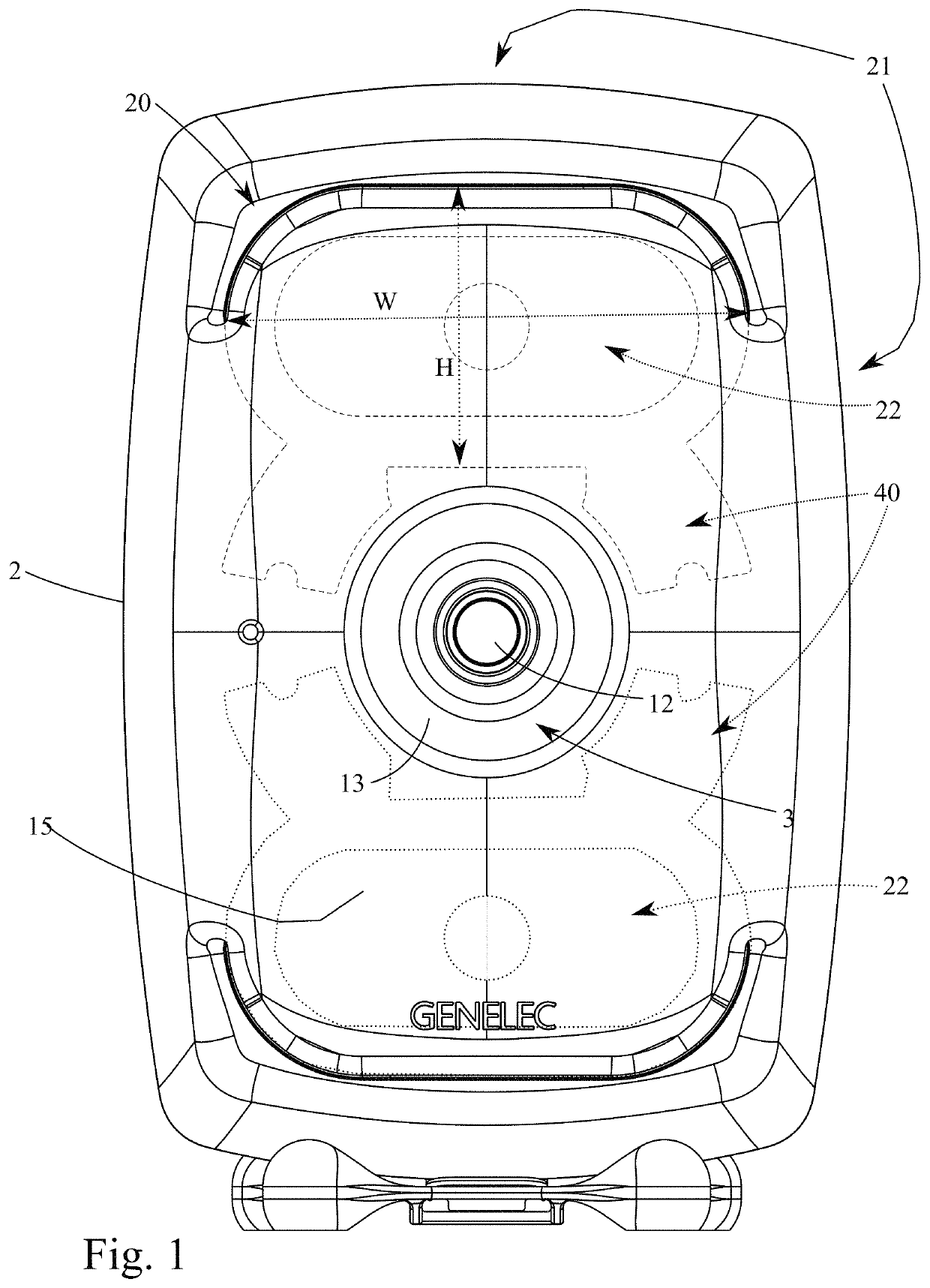 Directive multiway loudspeaker with a waveguide