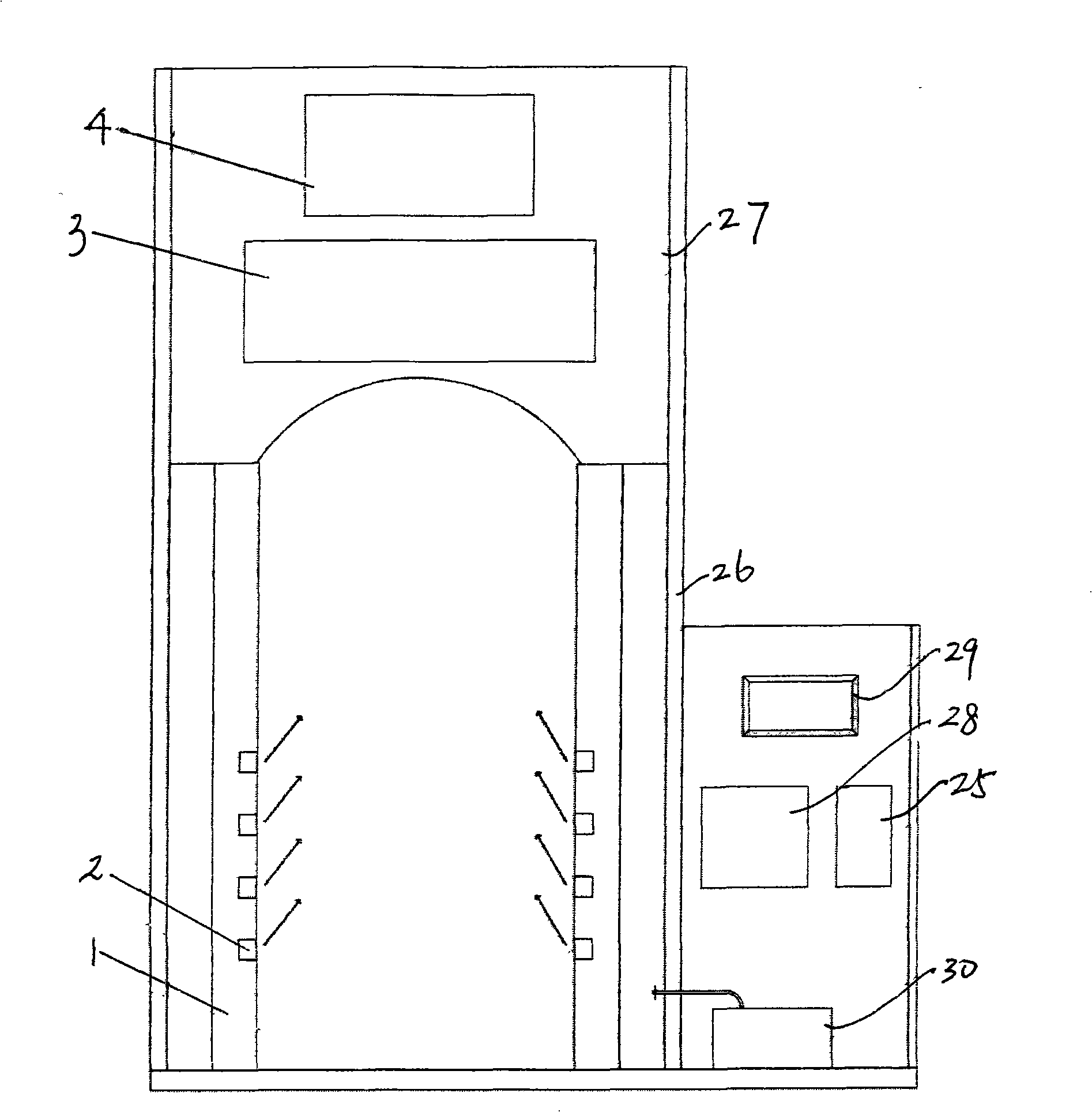 Channel type explosive /drug checking door