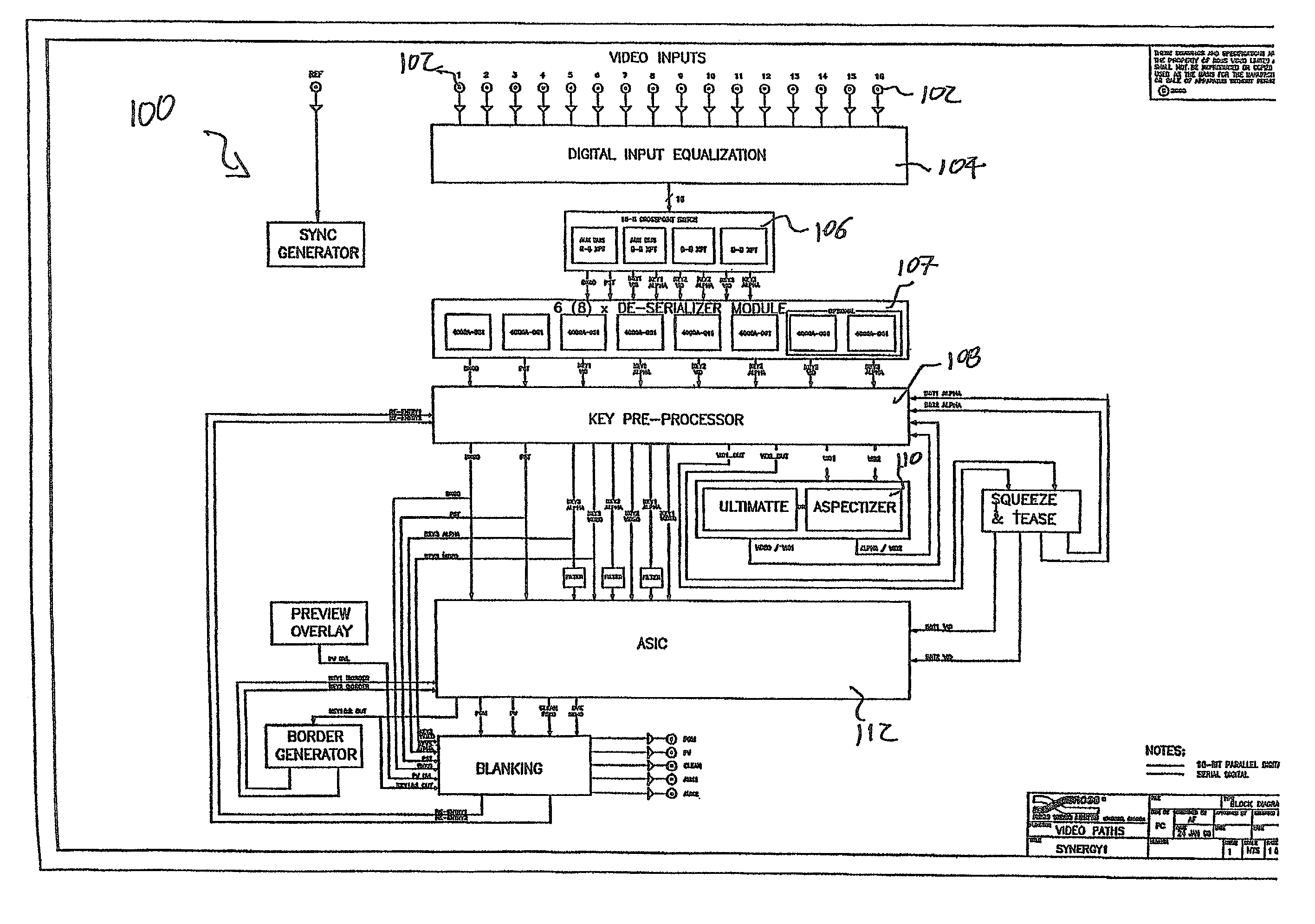 Video production switcher with integrated aspect ratio converter