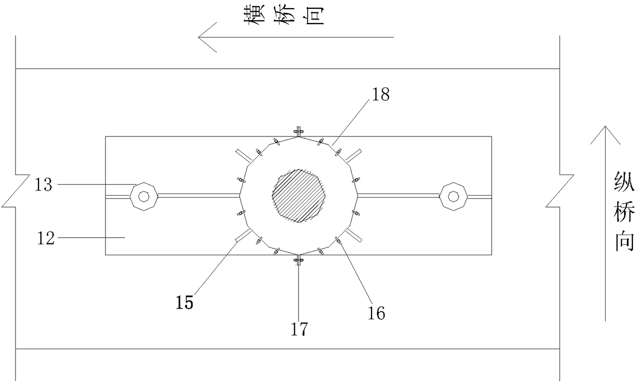 Anti-overturning reinforcement system for single-column pier bridges and mounting method