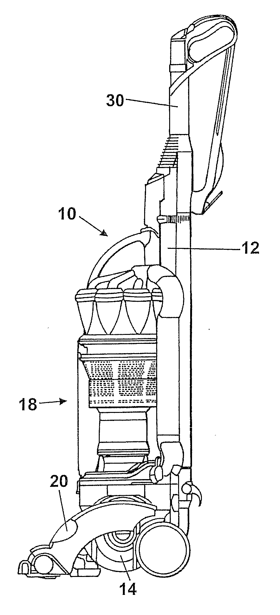 Handle assembly for a cleaning appliance