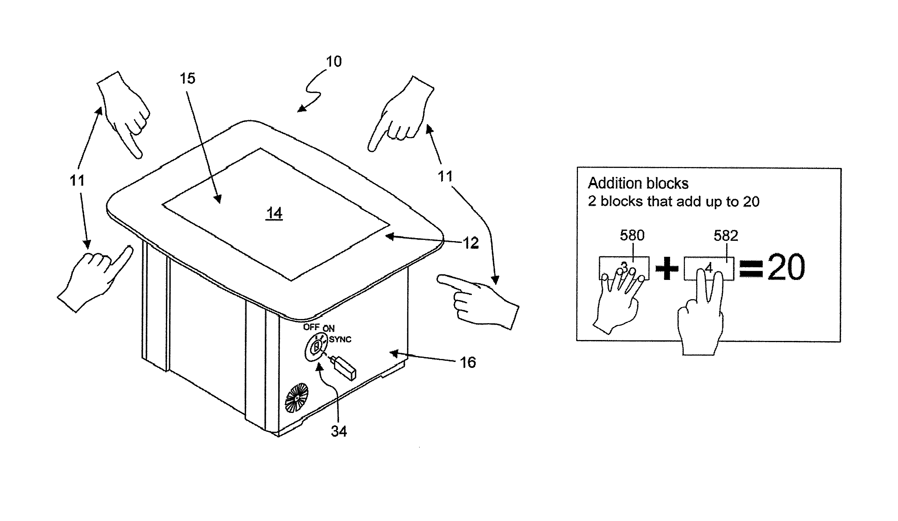 Method for handling user input in an interactive input system, and interactive input system executing the method