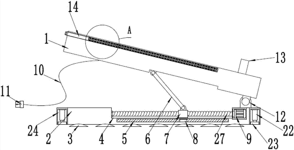 Power-saving type notebook computer heat dissipation support