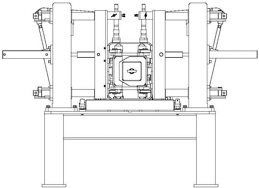 Bi-directional pressing device applicable to lap welding tooling for suspension arm cylinder