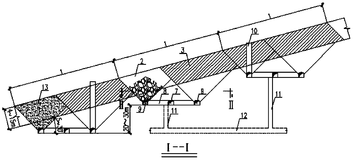 Gentle dip medium-thick ore body safety and low-cost combined segmented mining method