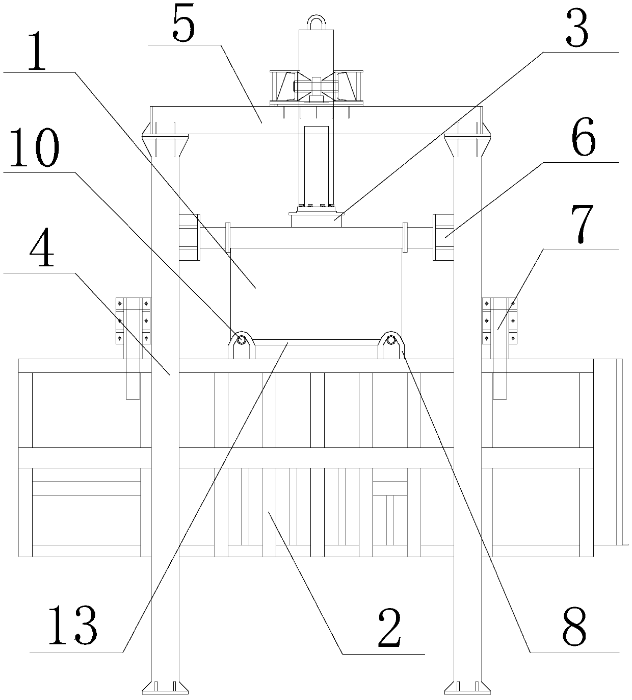 A vertical compression garbage transfer station