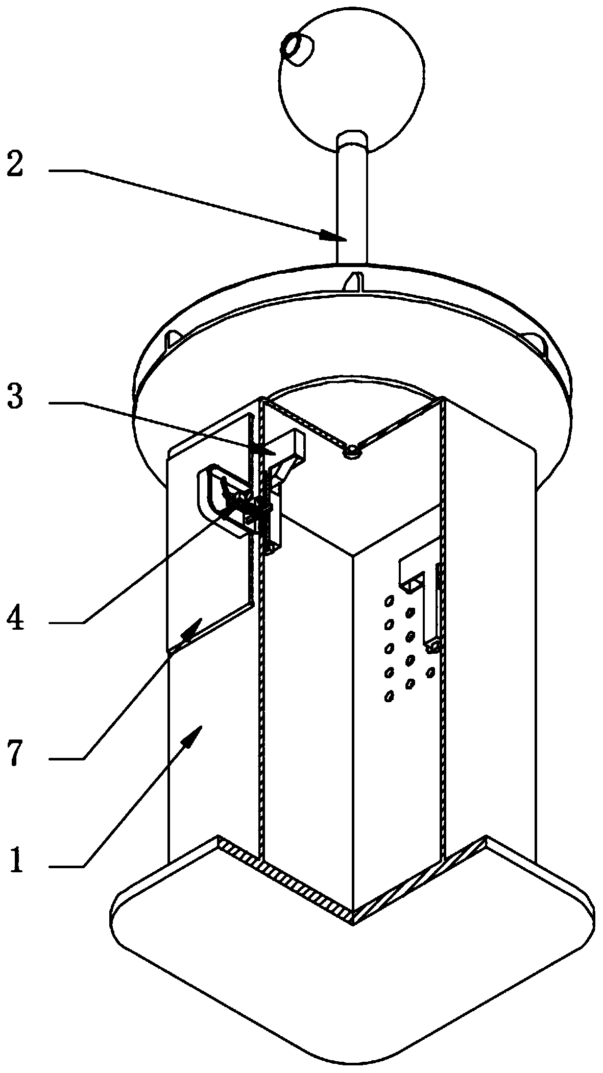 Waterproof, moistureproof and sand-proof power distribution cabinet through utilizing fluid energy