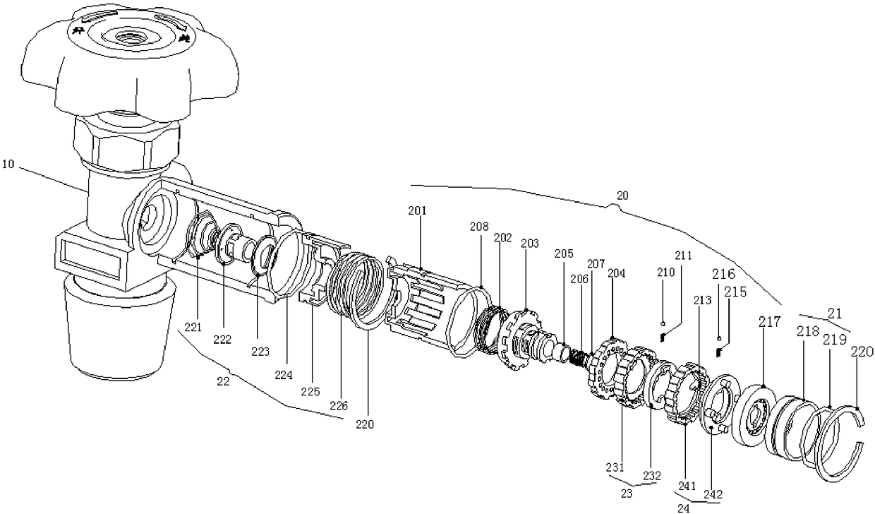 Pure mechanical type coded lock valve device with self-closing mechanism