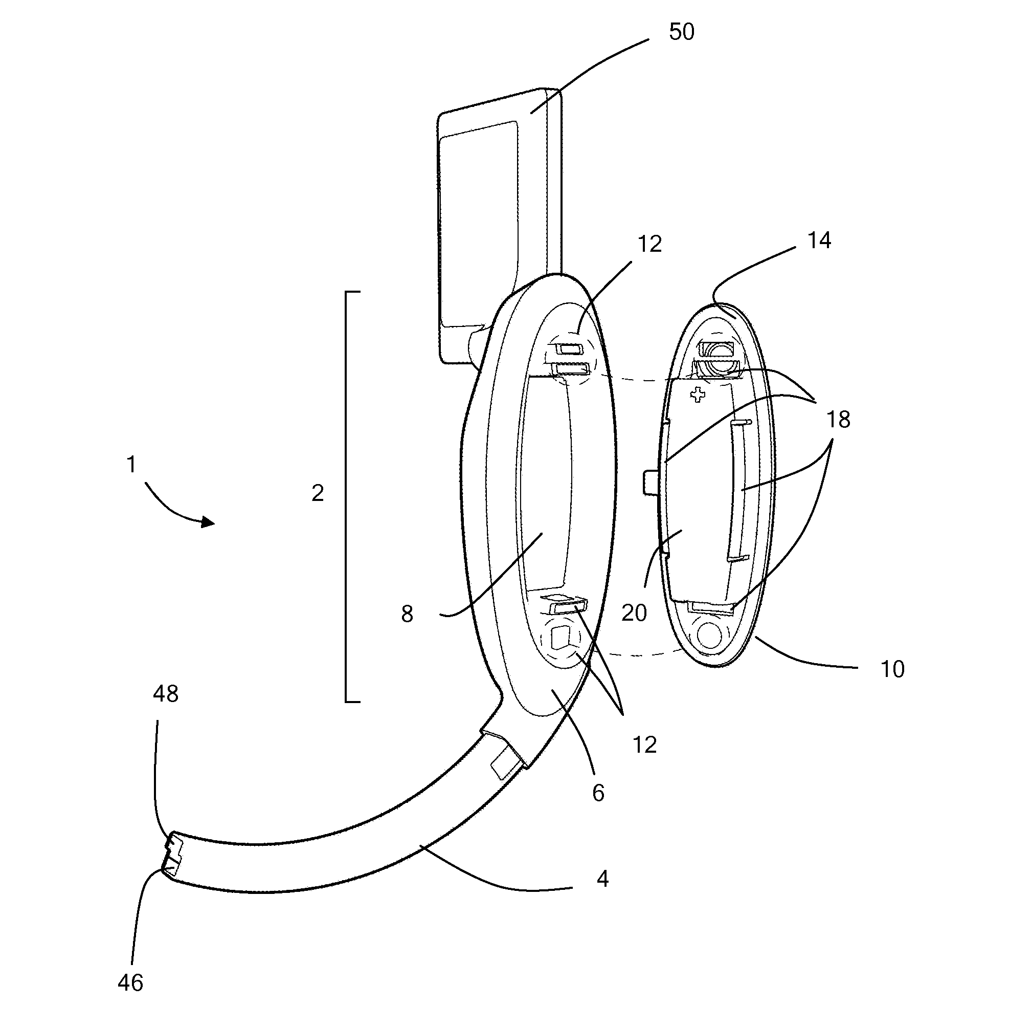 Battery pack and electrical device with demountable battery pack