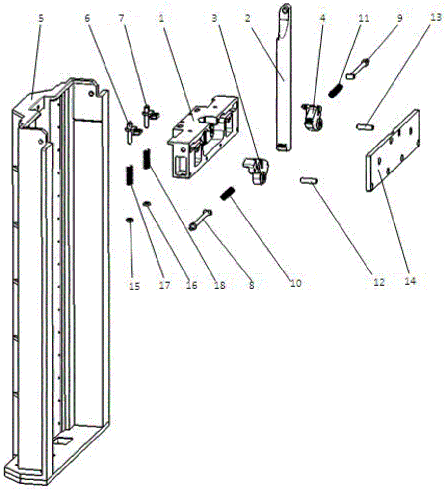 Lock mechanism for controlling action sequences and vehicle-mounted tablet personal computer support frame comprising lock mechanism for controlling action sequences