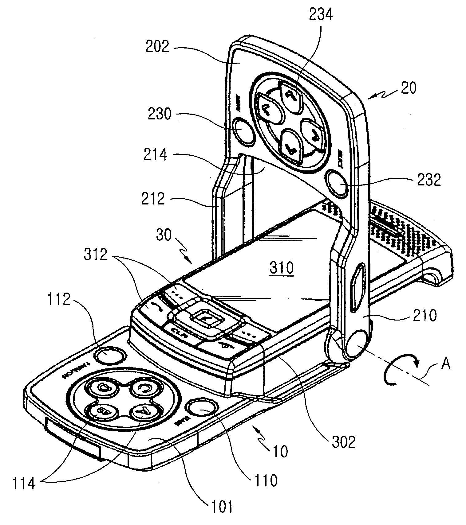 Portable communication terminal for games and user interfacing device thereof