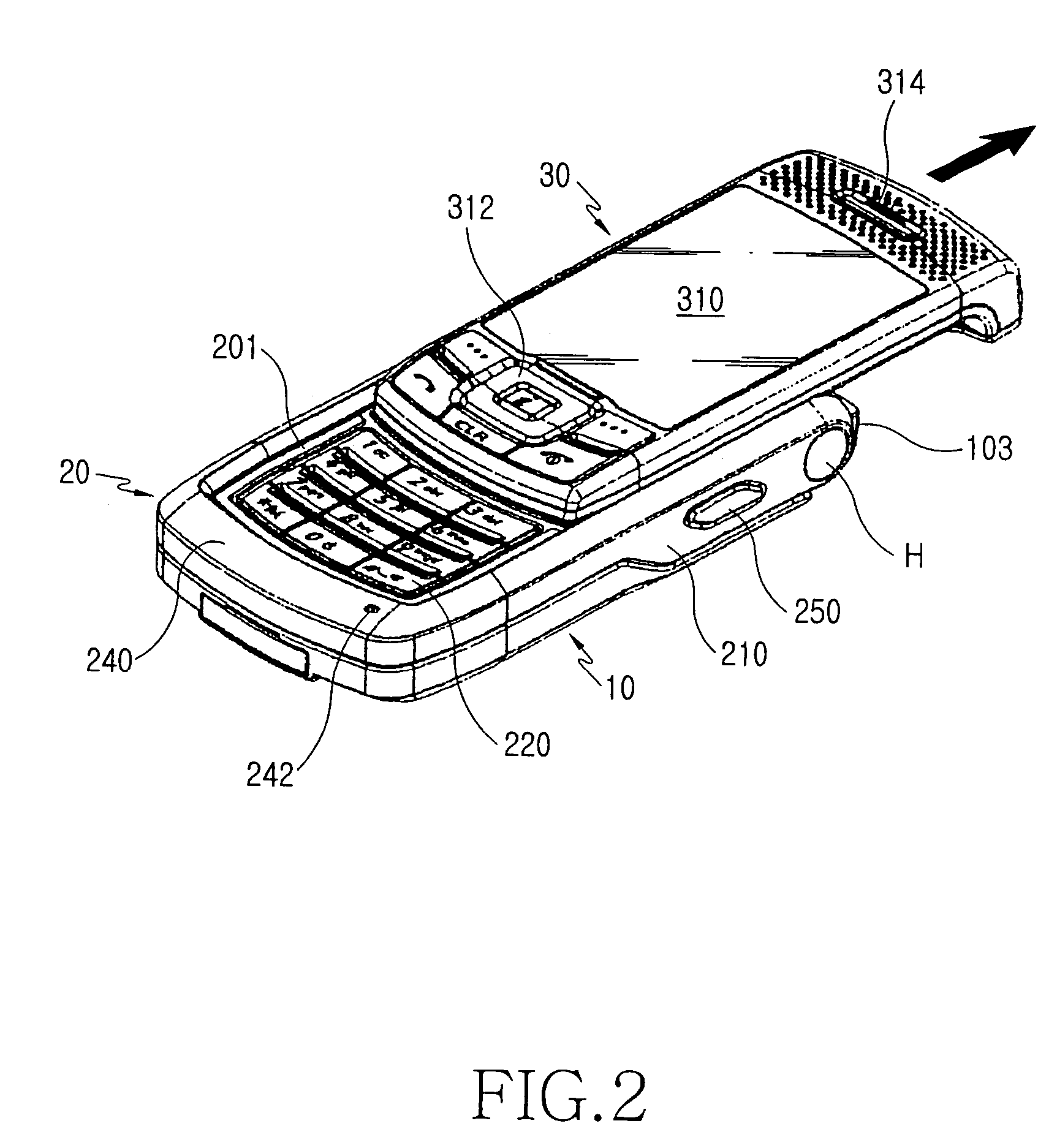 Portable communication terminal for games and user interfacing device thereof