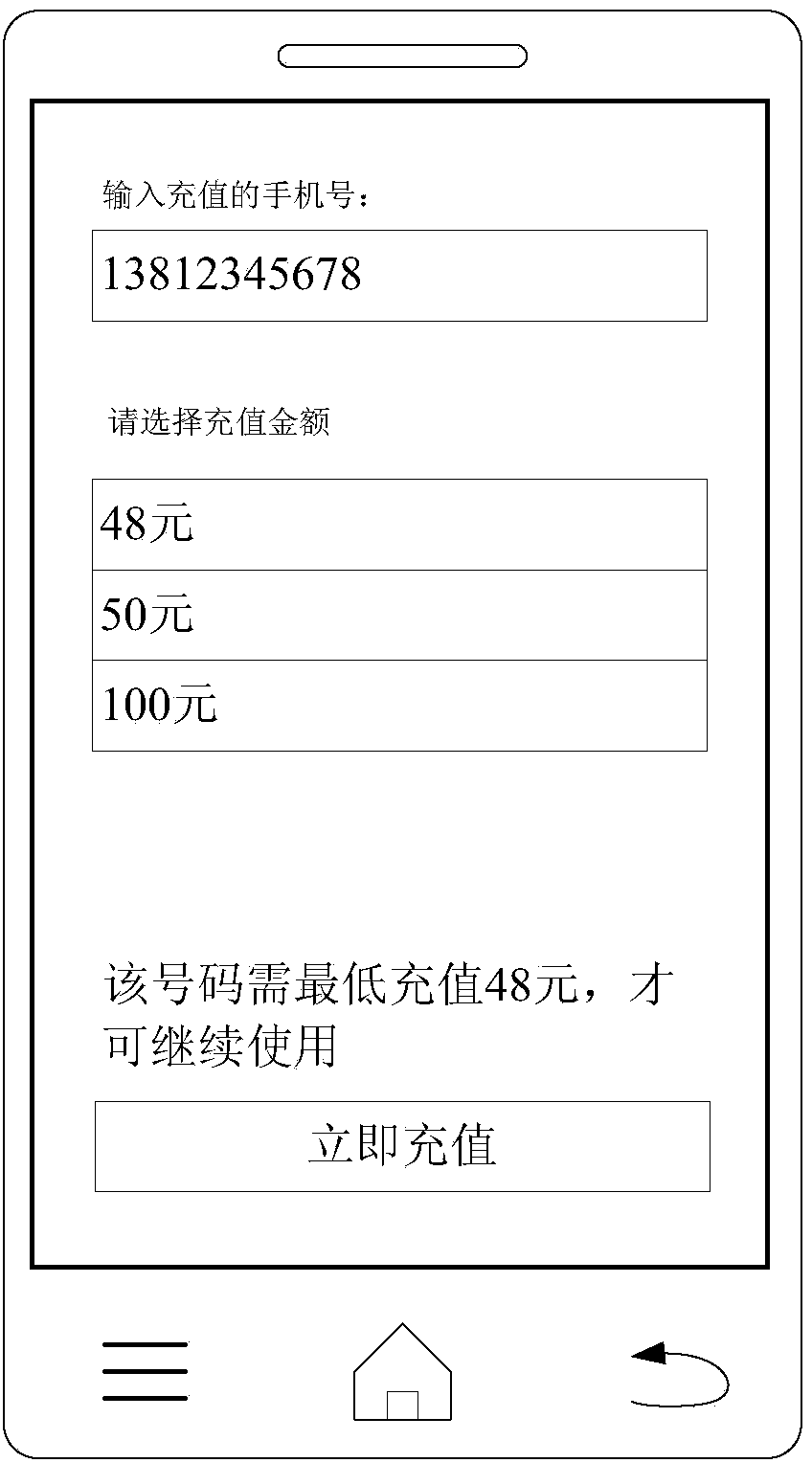 Method and device for prompting top-up information