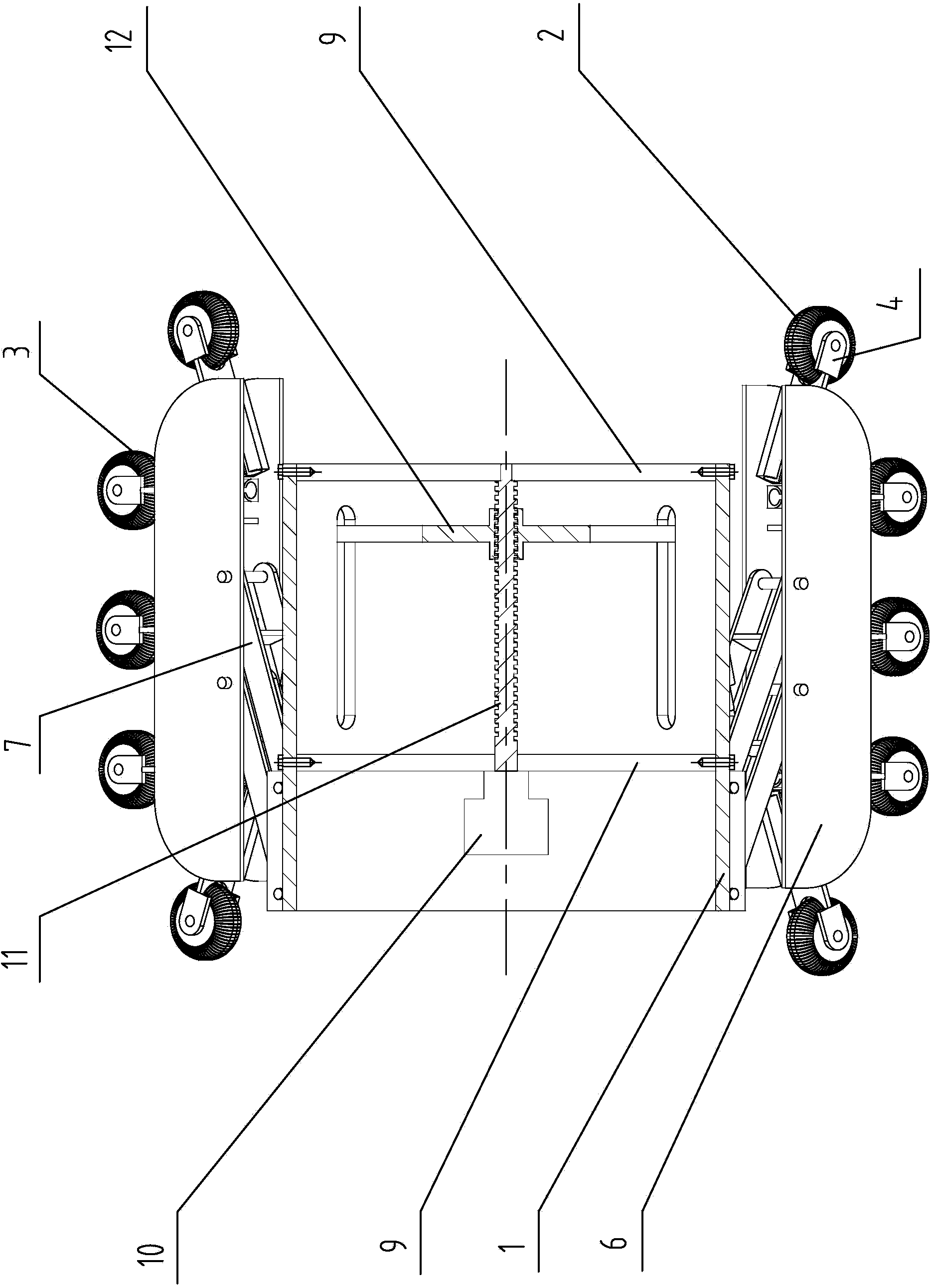 Pipeline robot walking device capable of being automatically adapted to diameters