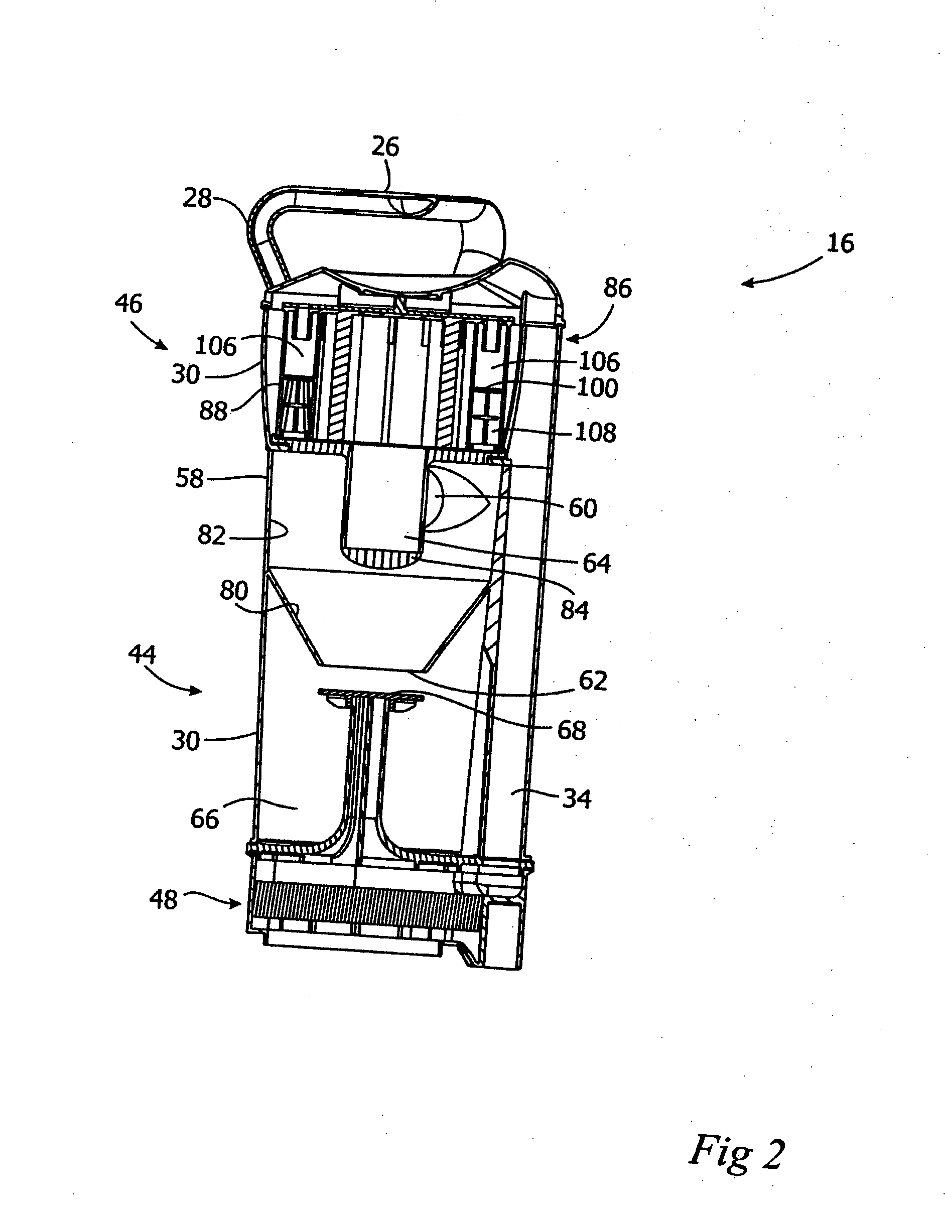 Cyclonic array such as for a vacuum cleaner