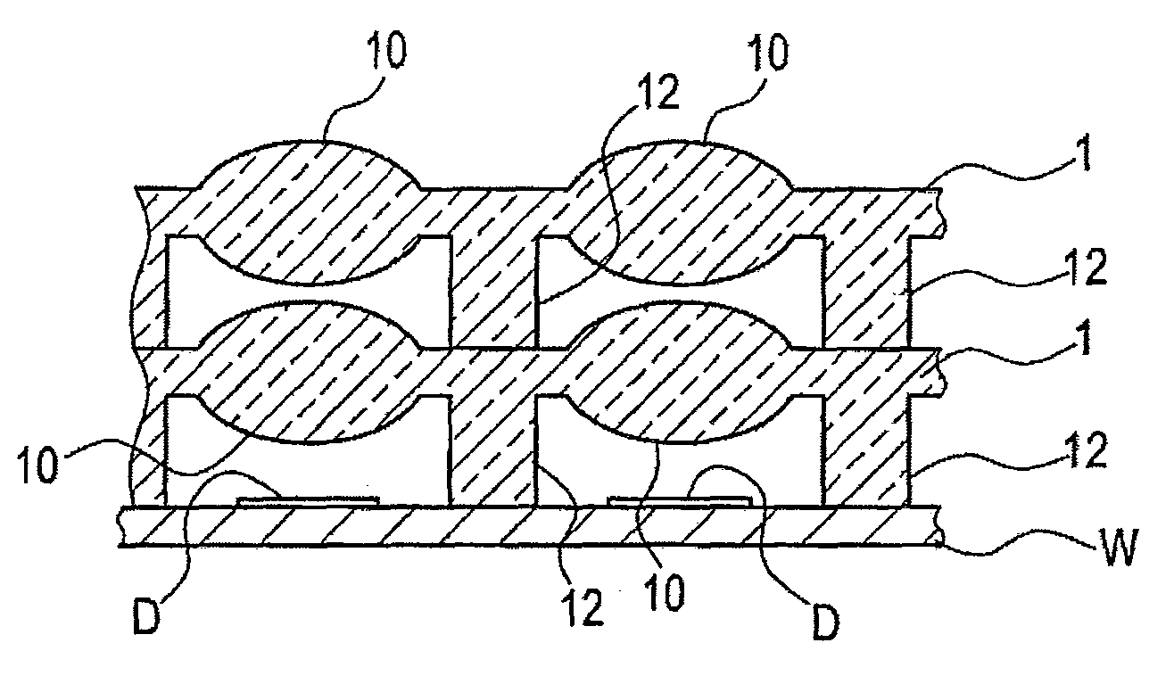 Wafer-level lens array, method of manufacturing wafer-level lens array, lens module and imaging unit