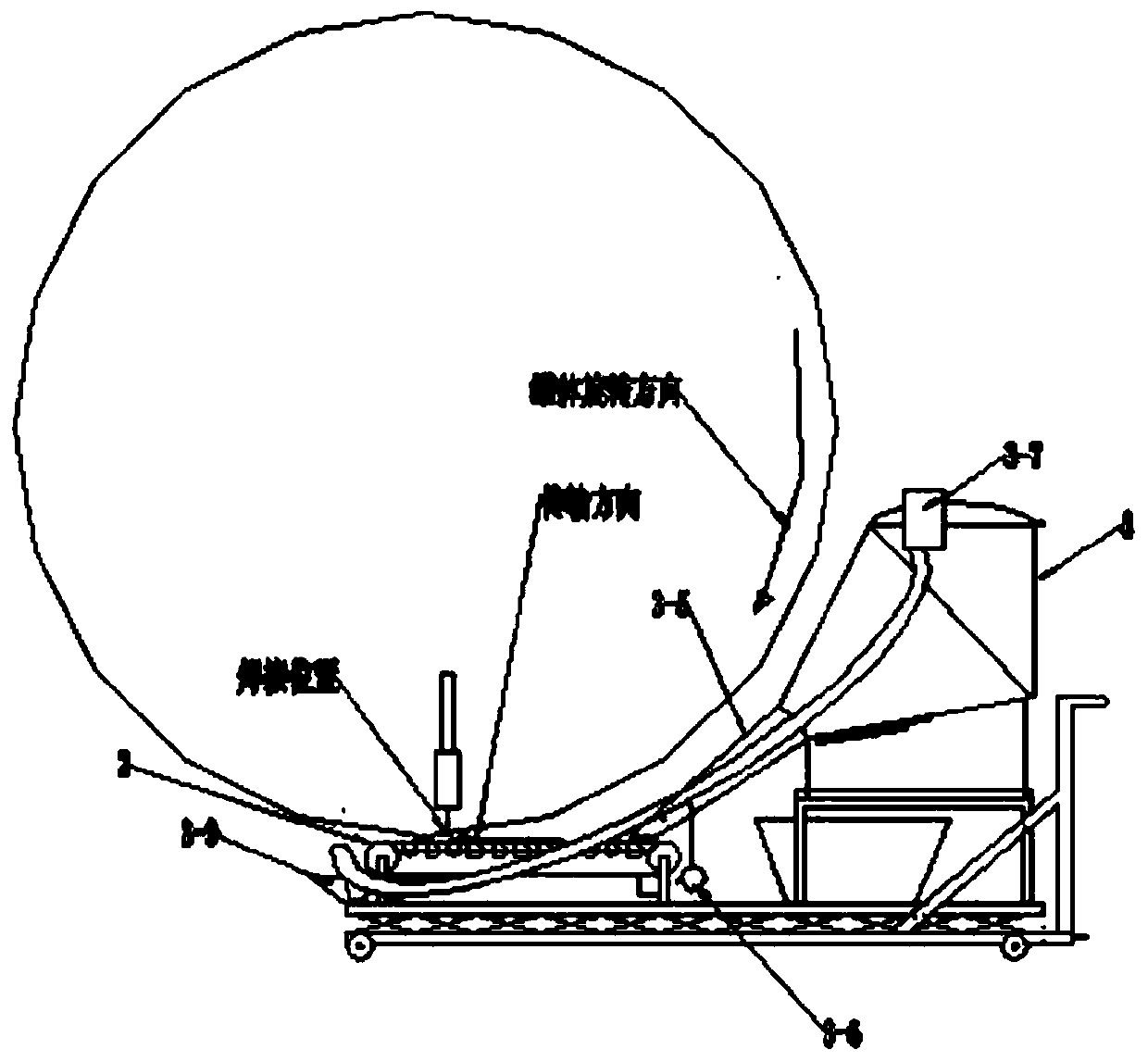 Tank inner ring submerged-arc welding back face protection soldering flux conveying type full-automatic conveying recycling machine