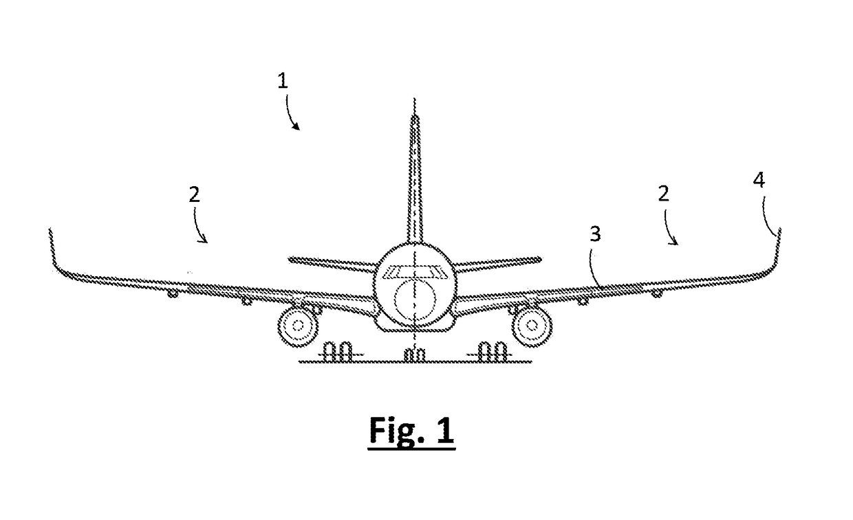 Rib arrangement in a wing tip device