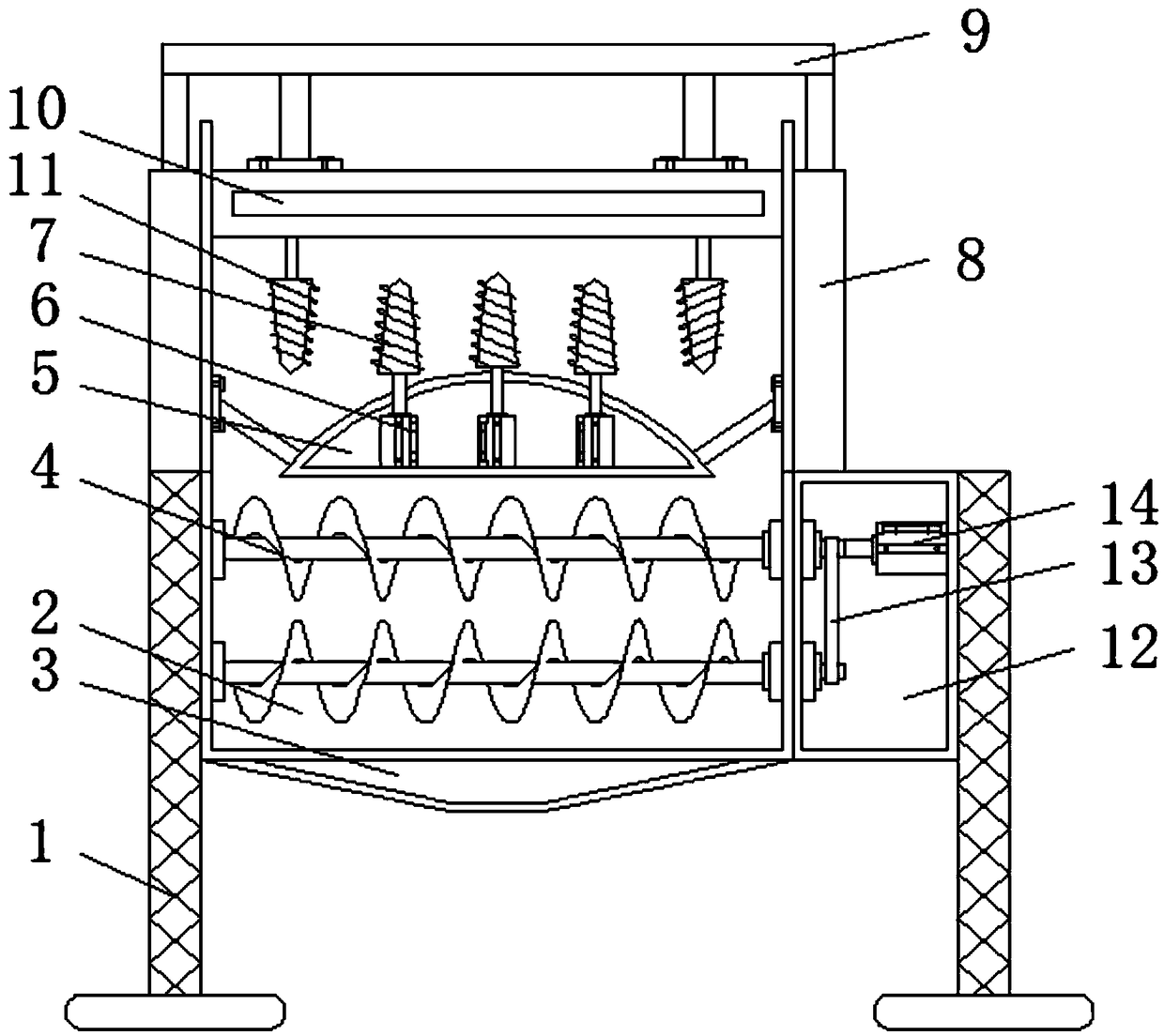 Ore crushing and conveying mechanism for mining