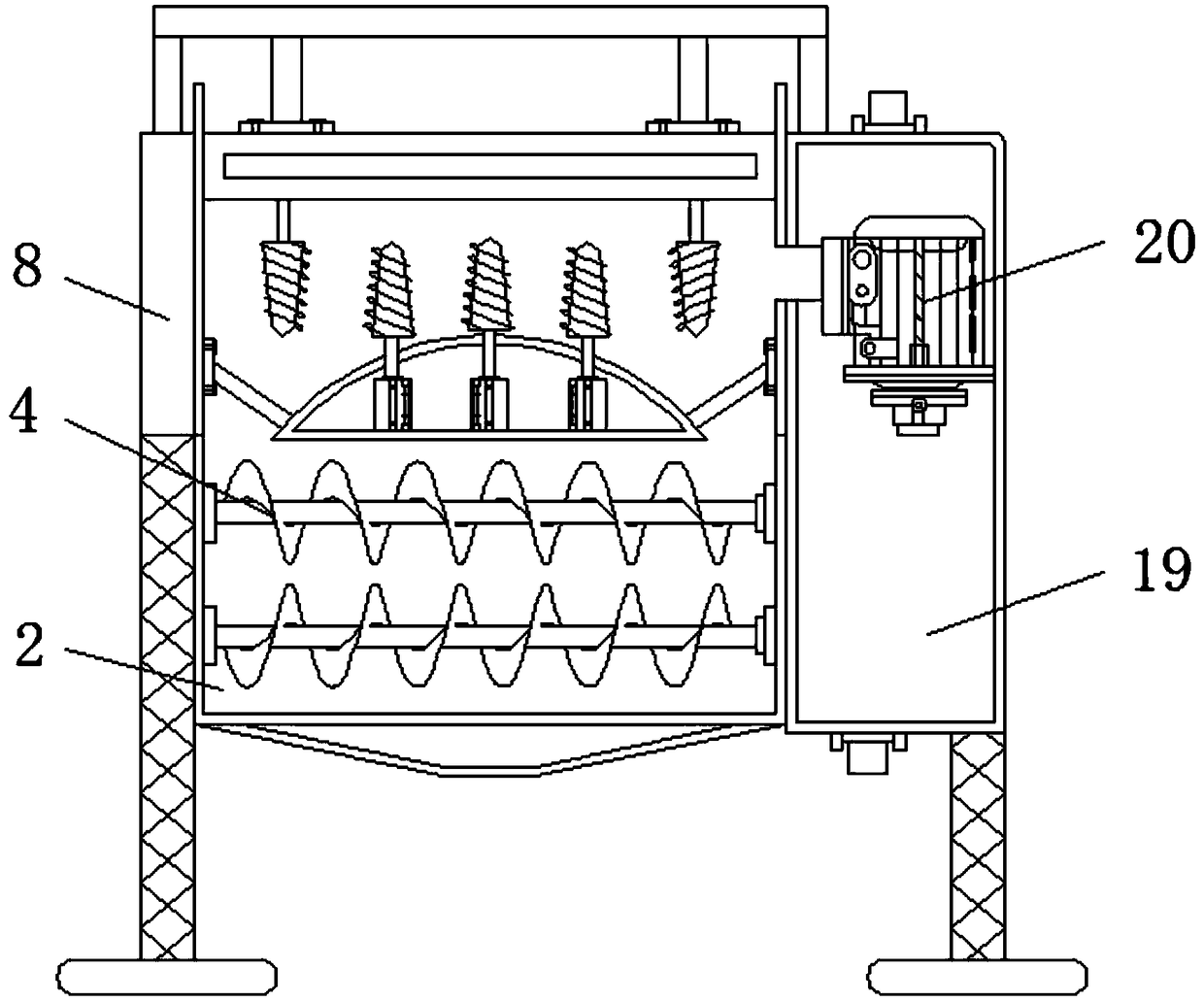 Ore crushing and conveying mechanism for mining