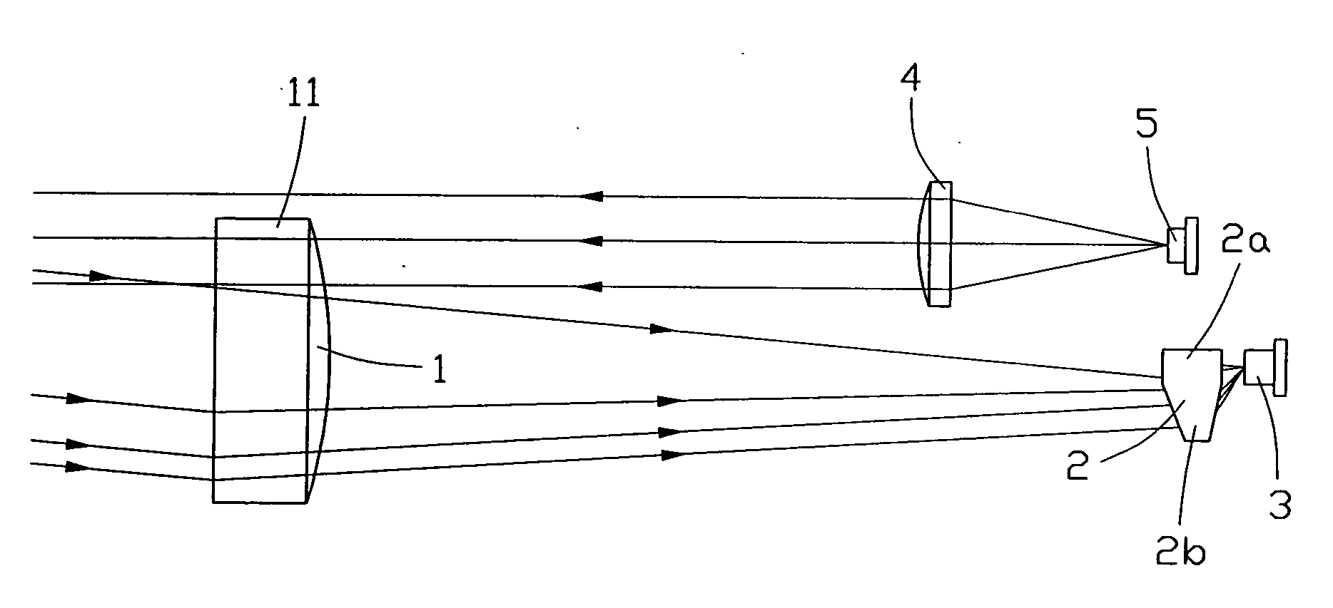 Optical system for laser range finder