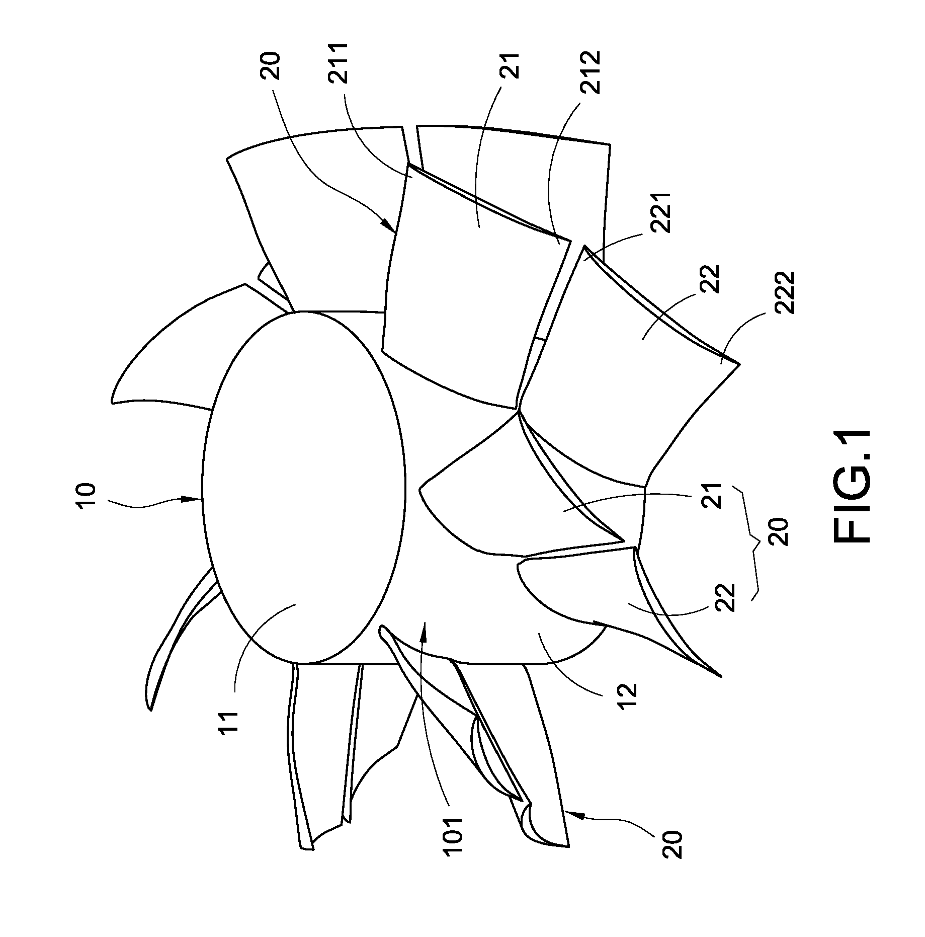 Blade structure of axial fan