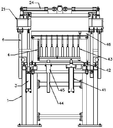 Mold moving and jacking-out system of large injection mold and intermittent production method of large injection molding machine