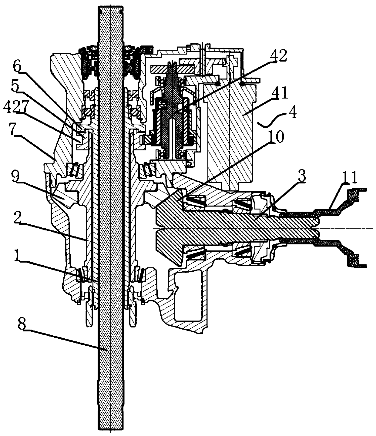 Power output unit with power disconnection function and automobile