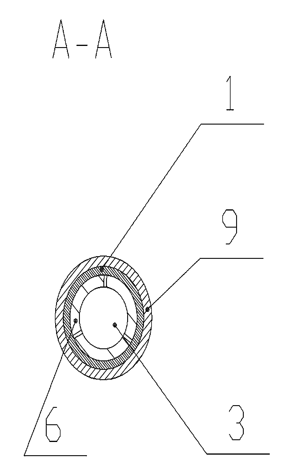 Anchoring device used between FRP (Fiber Reinforced Plastic) pipe and metal bar