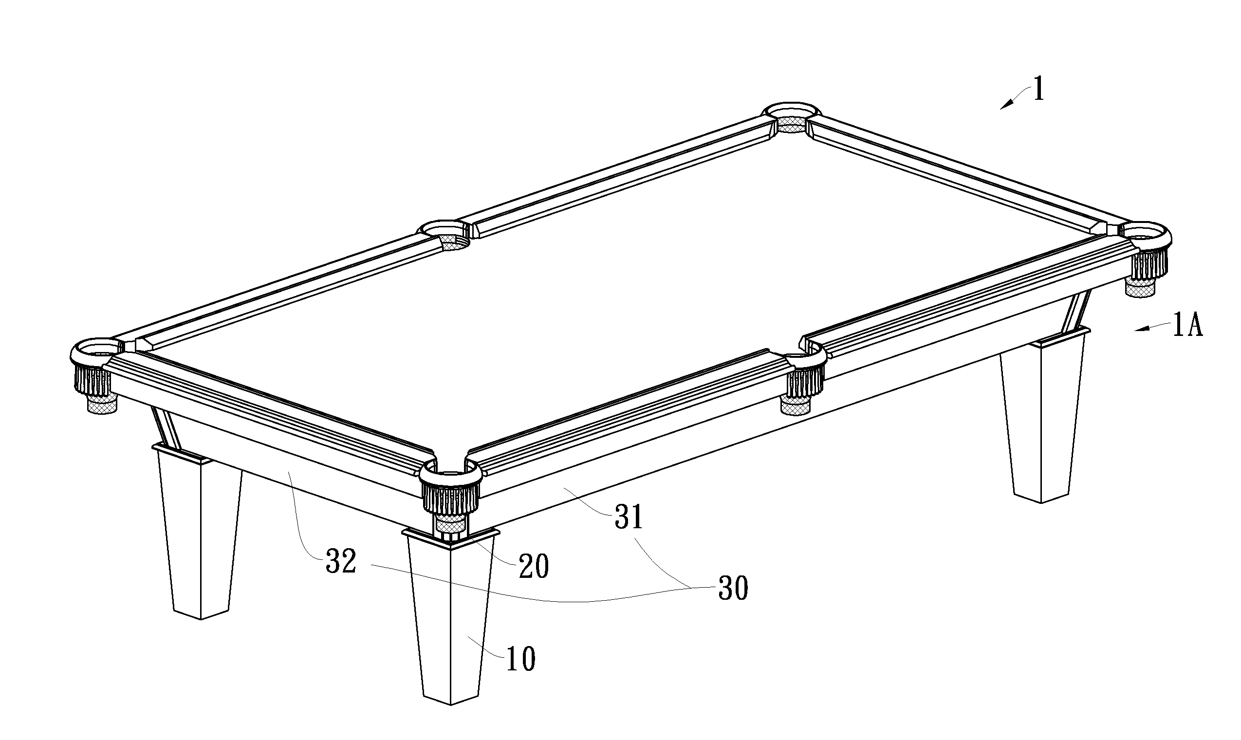 Pool table structure