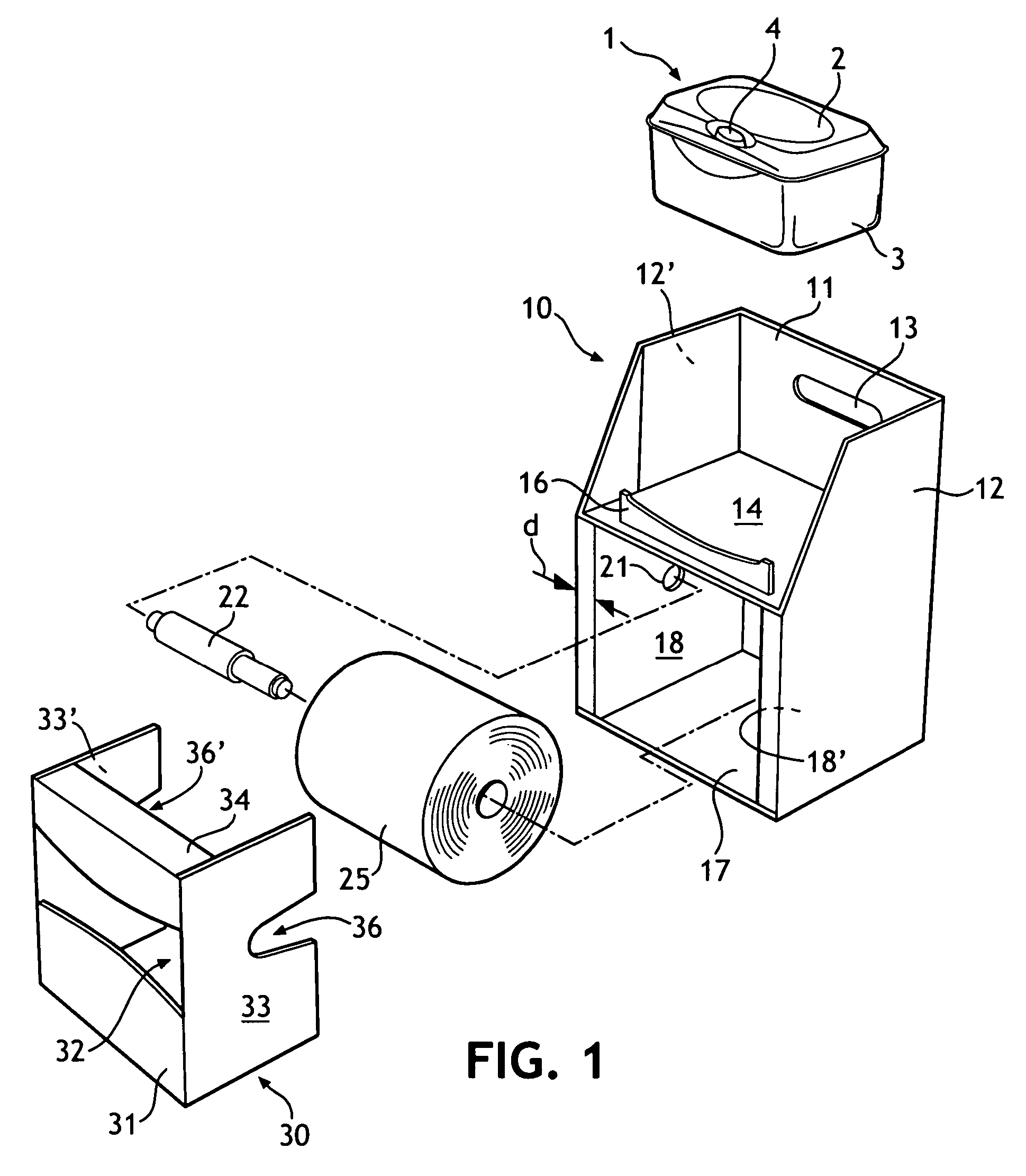 Trial kit for dispensing toilet paper and moist wipes