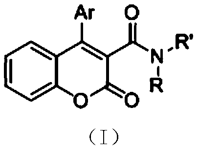 3-Amide-4-phenylcoumarin and preparation method thereof