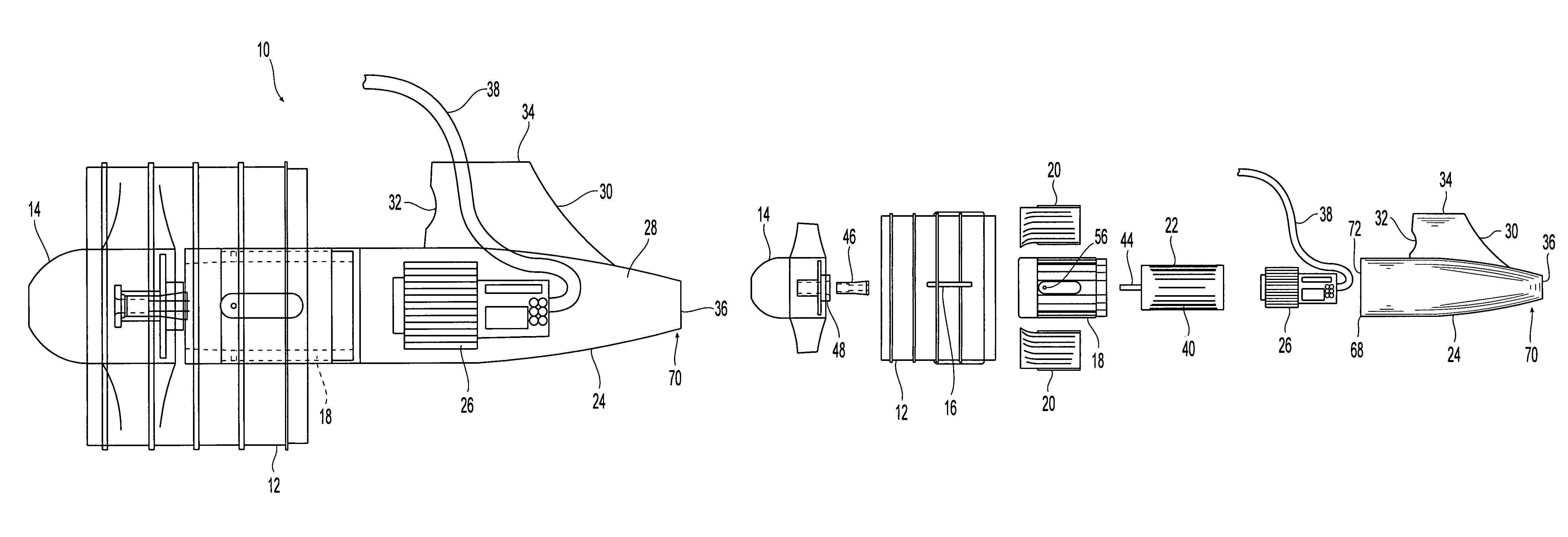 Electric propulsion system useful in jet-type model airplanes and UAVS