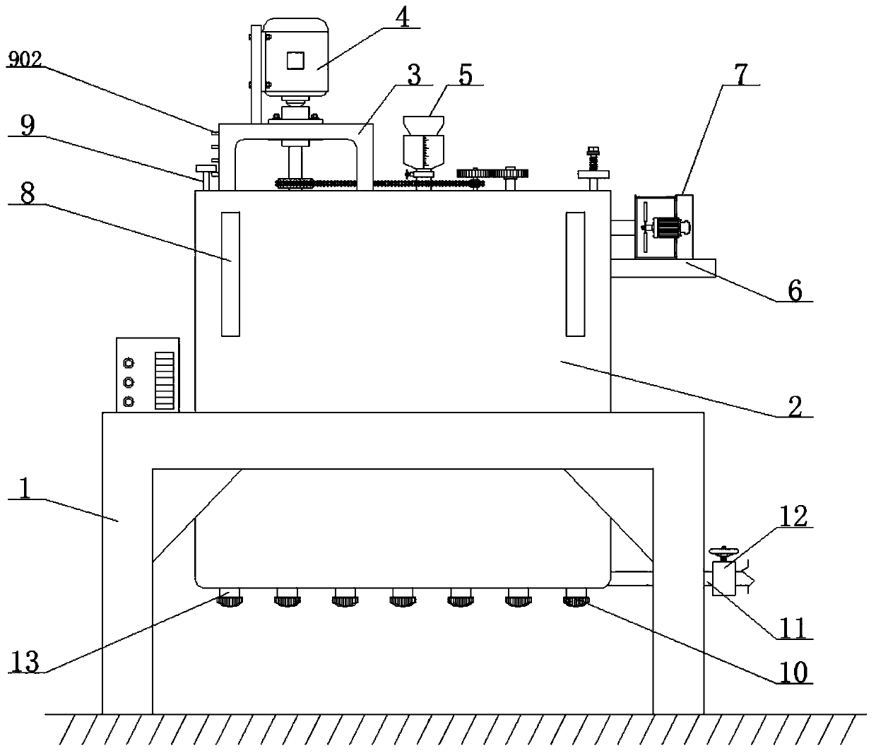 Staggered stirring apparatus for producing instant powder, and using method thereof