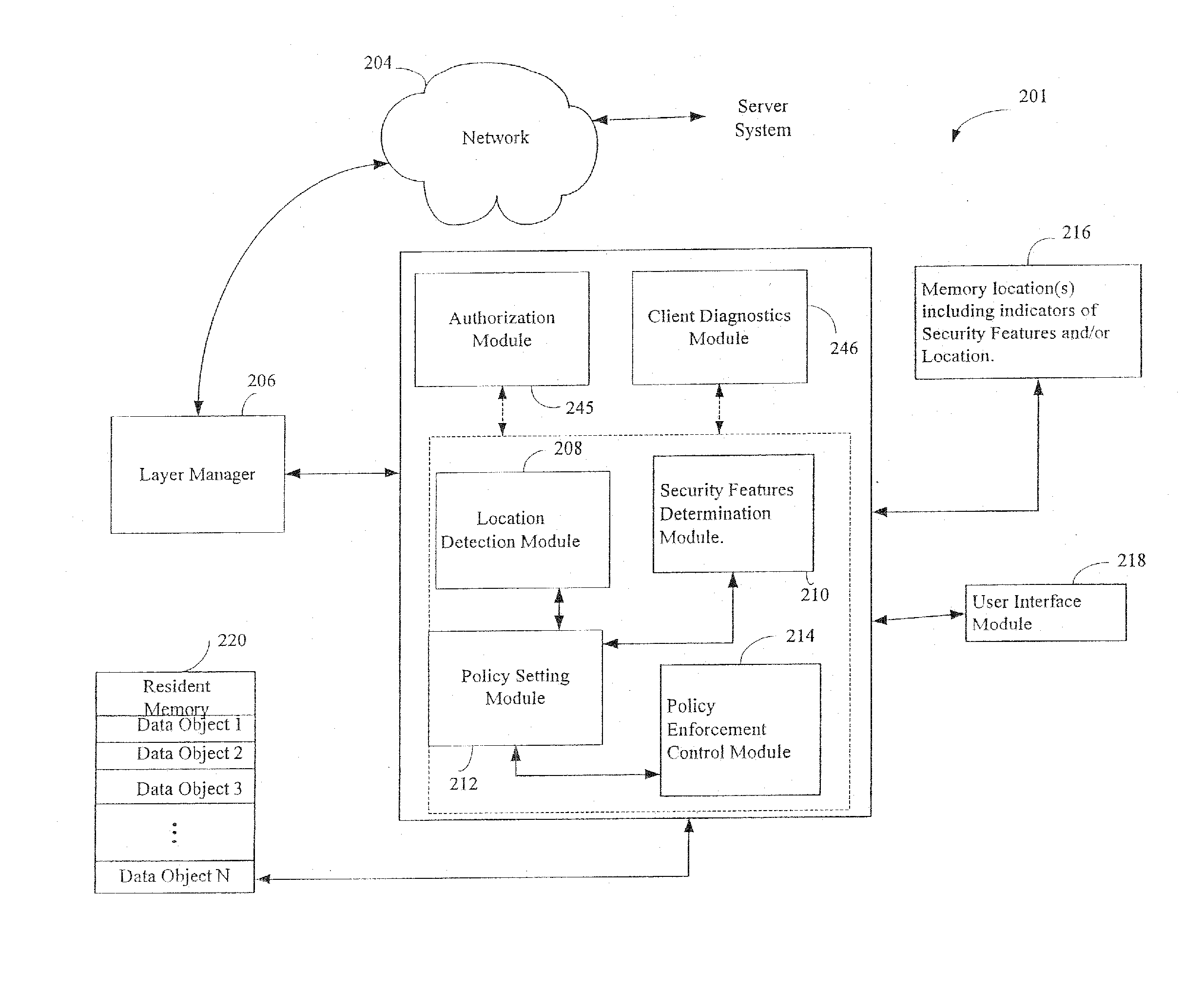 Administration of protection of data accessible by a mobile device