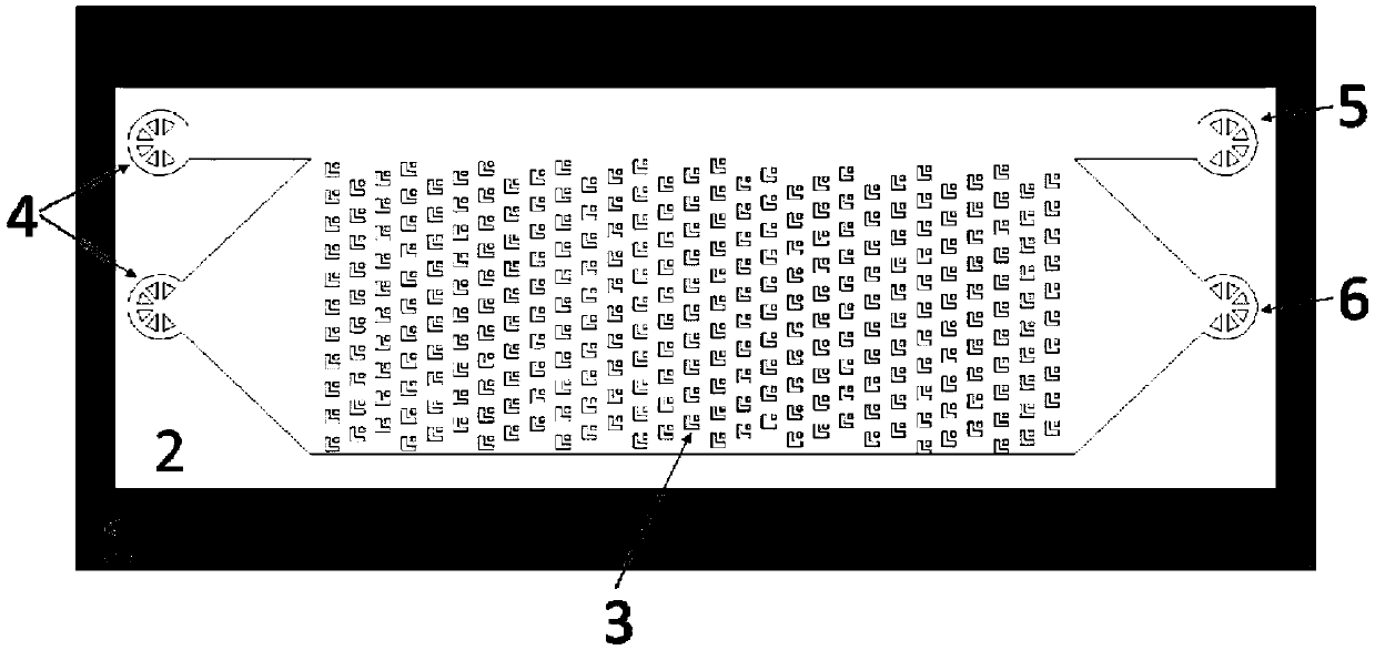 Lateral deviation micro column array chip and application thereof