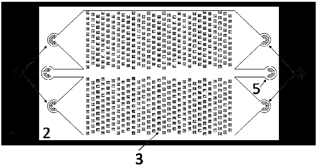 Lateral deviation micro column array chip and application thereof