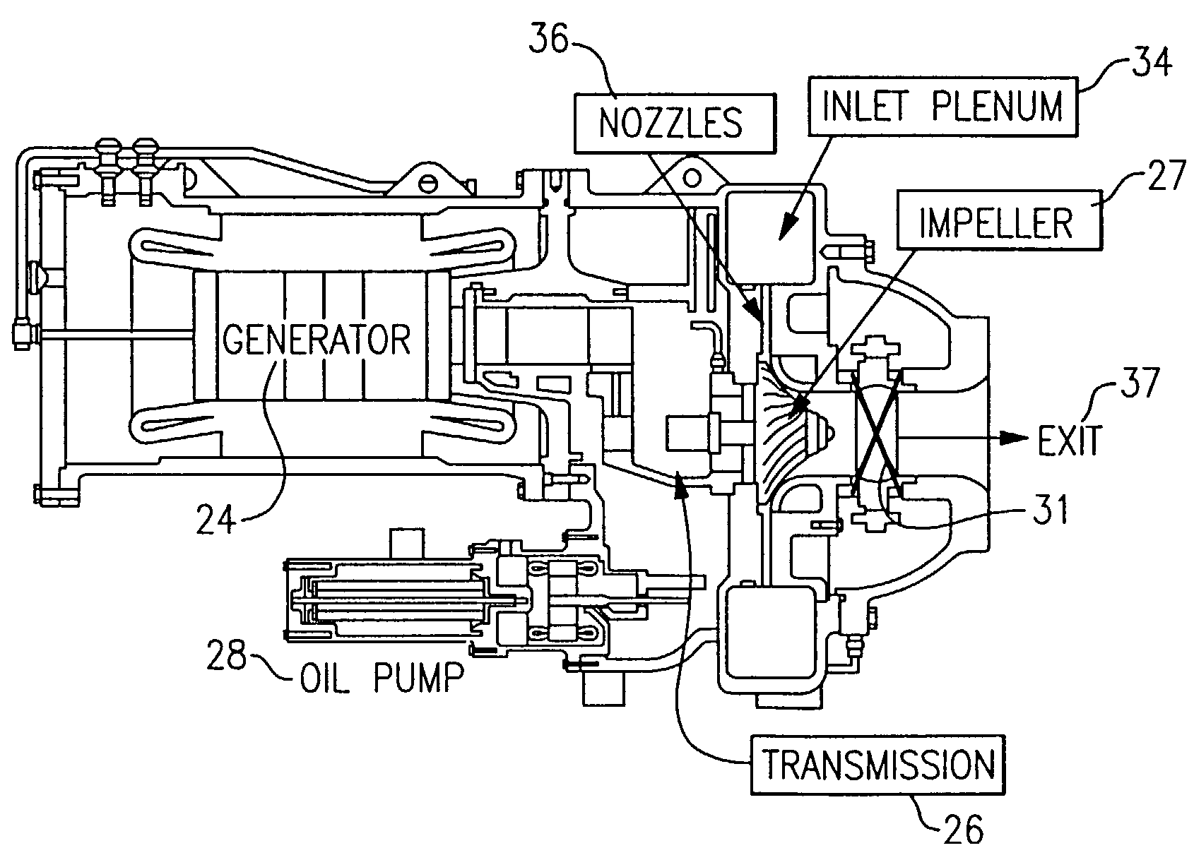 Turbine with vaned nozzles