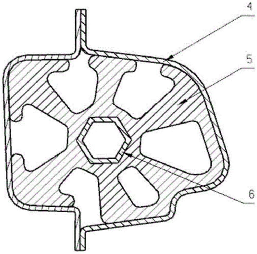 Section structure of lightweight car body and application method thereof