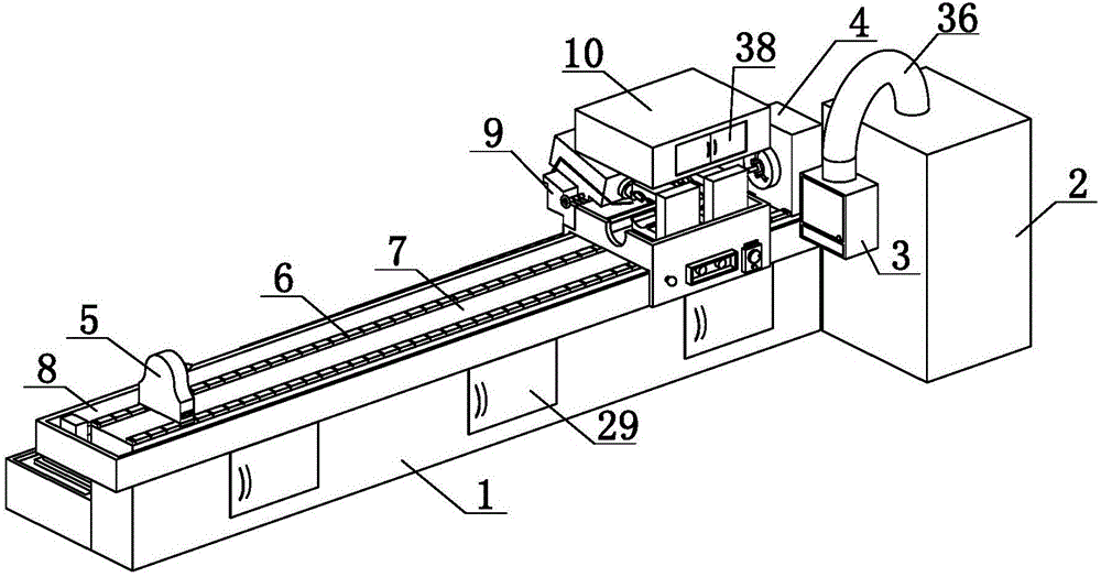 A double-knife blind hole fixed-depth machining CNC machine tool