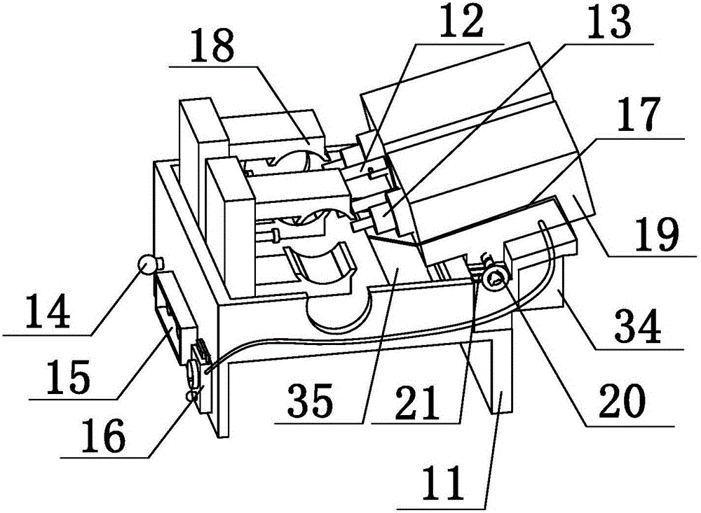 A double-knife blind hole fixed-depth machining CNC machine tool