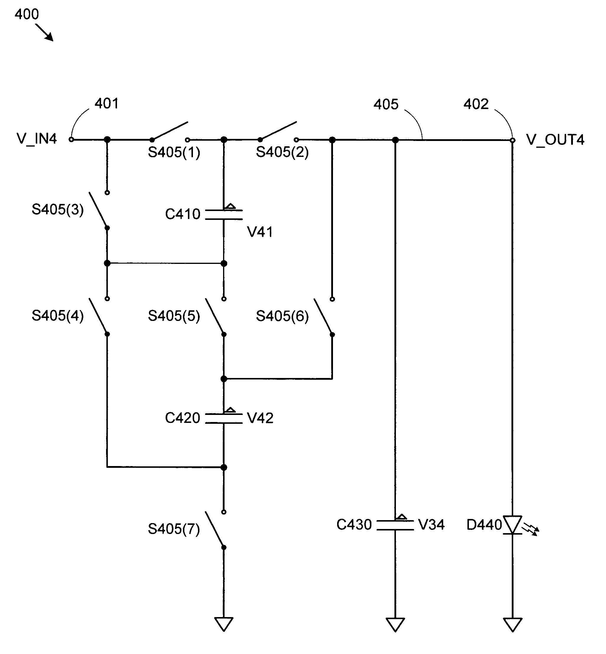 LED bias current control using adaptive fractional charge pump