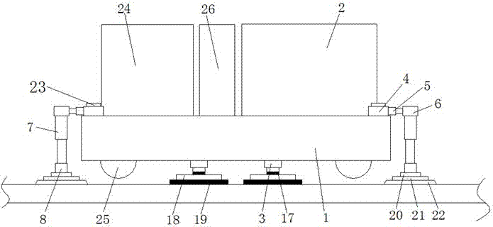 Shake-proof and compression-resisting device for rubber-tyred crane