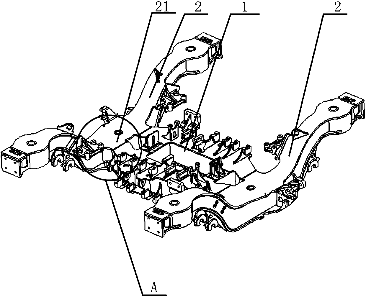 Bogie frame and bogie provided with bogie frame