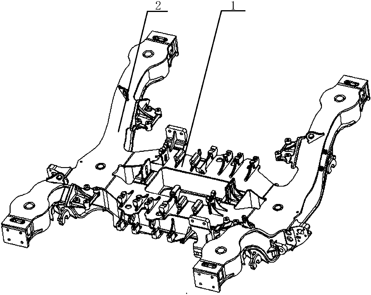 Bogie frame and bogie provided with bogie frame