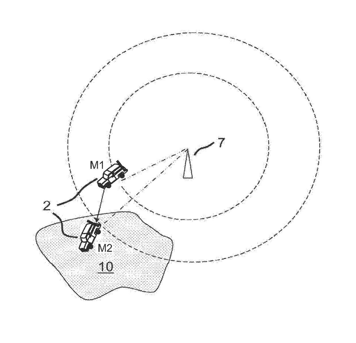 Radio positioning of a mobile receiver using a virtual positioning reference