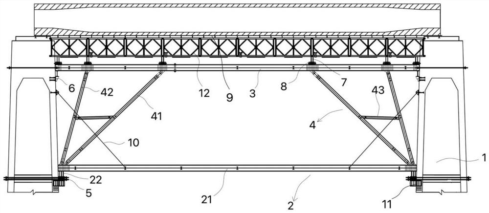 High-pier cast-in-place beam support and construction method thereof